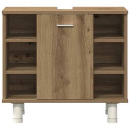 Berkfield Home 3 Piece Bathroom Furniture Set Artisan Oak Engineered Wood in Brown - thumbnail 4
