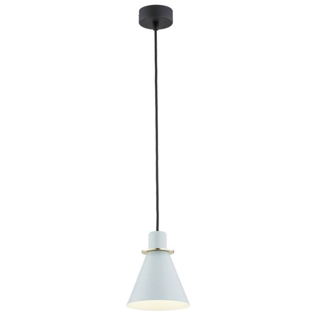 Netlighting Beverly Dome Pendant Ceiling Light Blue Matt Brass Elements in Pale Blue - image 1