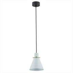 Netlighting Beverly Dome Pendant Ceiling Light Blue Matt Brass Elements in Pale Blue - thumbnail 2