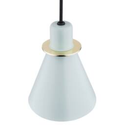 Netlighting Beverly Dome Pendant Ceiling Light Blue Matt Brass Elements in Pale Blue - thumbnail 3