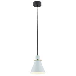 Netlighting Beverly Dome Pendant Ceiling Light Blue Matt Brass Elements in Pale Blue - thumbnail 1
