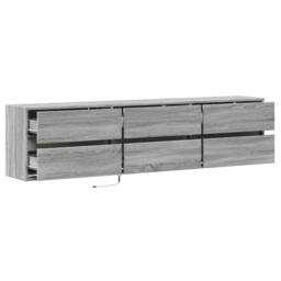 Berkfield Home TV Wall Cabinet with LED Grey Sonoma 180x31x45 cm - Size: 180 x 31 x 45 cm - thumbnail 9