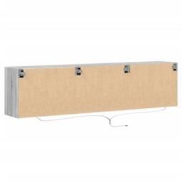 Berkfield Home TV Wall Cabinet with LED Grey Sonoma 180x31x45 cm - Size: 180 x 31 x 45 cm - thumbnail 8