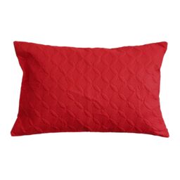 Homescapes Ultrasonic Quilted Embossed Cushion Cover in Red - Size: 50 cm x 75 cm - thumbnail 2