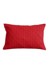 Homescapes Ultrasonic Quilted Embossed Cushion Cover in Red - Size: 50 cm x 75 cm - thumbnail 1