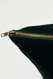 Furn Aurora Ribbed Velvet Textured Corduroy Cushion in Emerald - Size: 45 cm x 45 cm - thumbnail 3