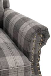 Living and Home Modern Linen Upholstered Sofa in Black - thumbnail 9