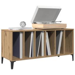Berkfield Home Record Cabinet Artisan Oak 100x38x48 cm Engineered Wood in Brown - Size: 100 x 38 x 48 cm - thumbnail 2