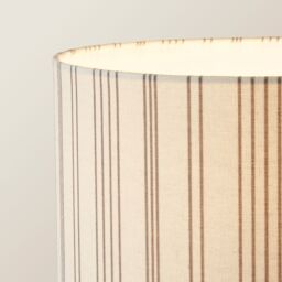 ValueLights Mitch Linen Stripe Lamp Shade Black Triangle Floor Lamp with LED Bulb in Off-White - thumbnail 4