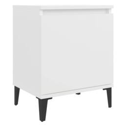 Berkfield Home Bed Cabinet with Metal Legs White 40x30x50 cm - Size: 40 x 30 x 50 cm - thumbnail 1