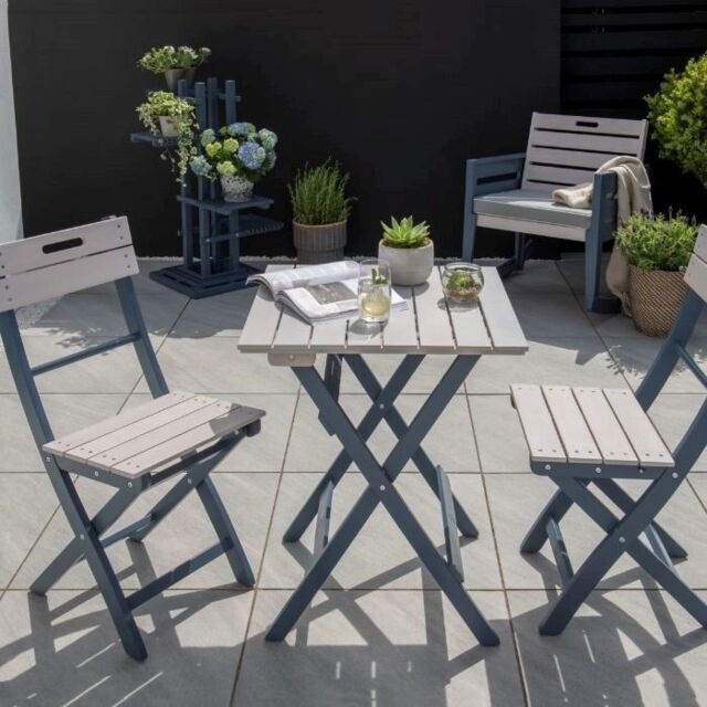 Primrose Florenity Eucalyptus Galaxy 2 Seat Bistro Set In Greywash & Blue in Beige - image 1