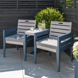 Primrose Florenity Eucalyptus Galaxy 2 Seat Bistro Set In Greywash & Blue in Beige - thumbnail 2