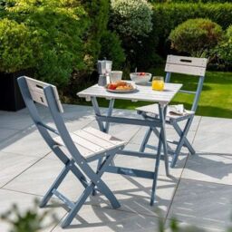 Primrose Florenity Eucalyptus Galaxy 2 Seat Bistro Set In Greywash & Blue in Beige - thumbnail 3
