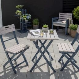 Primrose Florenity Eucalyptus Galaxy 2 Seat Bistro Set In Greywash & Blue in Beige
