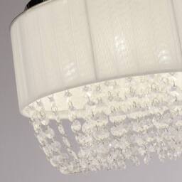 Lighting Collection Luxury Drum‑Shade with Crystal Cascades in White - thumbnail 4