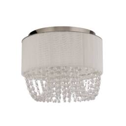Lighting Collection Luxury Drum‑Shade with Crystal Cascades in White - thumbnail 3