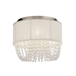 Lighting Collection Luxury Drum‑Shade with Crystal Cascades in White - thumbnail 2