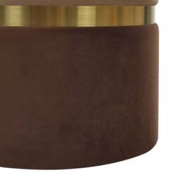 Wyld and Coco Set of 2 Brown Velvet Storage Pouffes with Gold Bar Detail - thumbnail 6