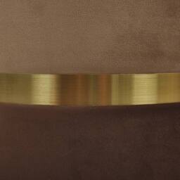Wyld and Coco Set of 2 Brown Velvet Storage Pouffes with Gold Bar Detail - thumbnail 7