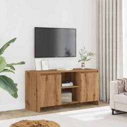 Berkfield Home TV Cabinet Artisan Oak 102x37.5x52.5 cm Engineered Wood in Brown - thumbnail 3