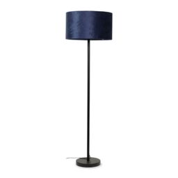 ValueLights Charlie Black Stem Floor Lamp Light with Velvet Lamp Shade in Navy - Size: 18 inches - thumbnail 2