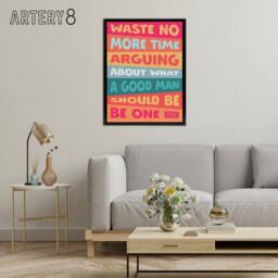"Artery8 Marcus Aurelius Ispirational Quote Be A Good Man Framed Canvas Art - Size: W12"" x H16""" - thumbnail 3