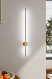 Living and Home 360 Degree Rotatable LED Straight Wall Light White Light 60cm in Gold - thumbnail 1