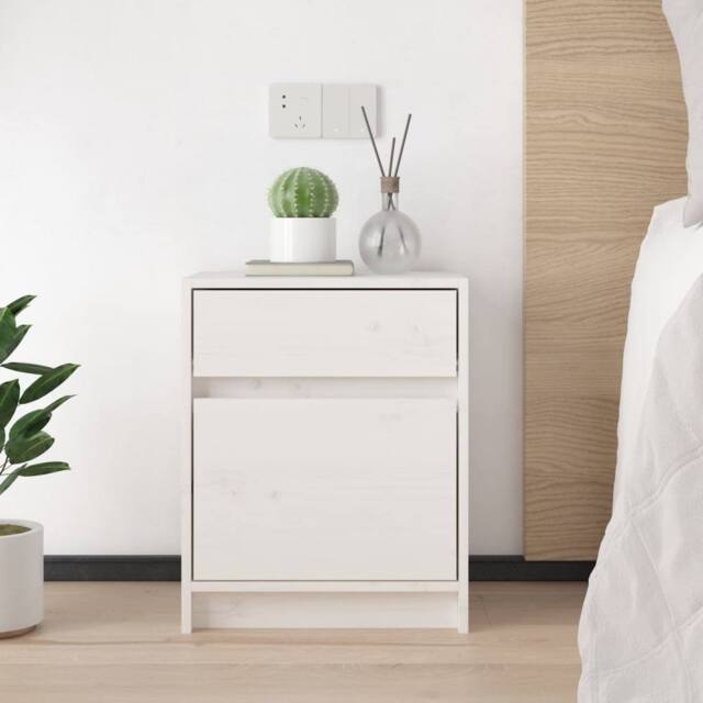 Berkfield Home Beautiful Bedside Cabinets 2 pcs White 40x31x50 cm Solid Pinewood - Size: 40 x 31 x 50 cm - image 1