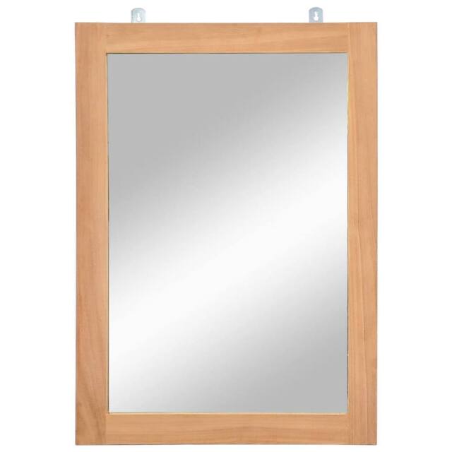 Berkfield Home Wall Mirror Solid Teak 50x70 cm in Brown - image 1