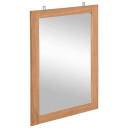 Berkfield Home Wall Mirror Solid Teak 50x70 cm in Brown - thumbnail 3