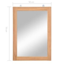 Berkfield Home Wall Mirror Solid Teak 50x70 cm in Brown - thumbnail 6