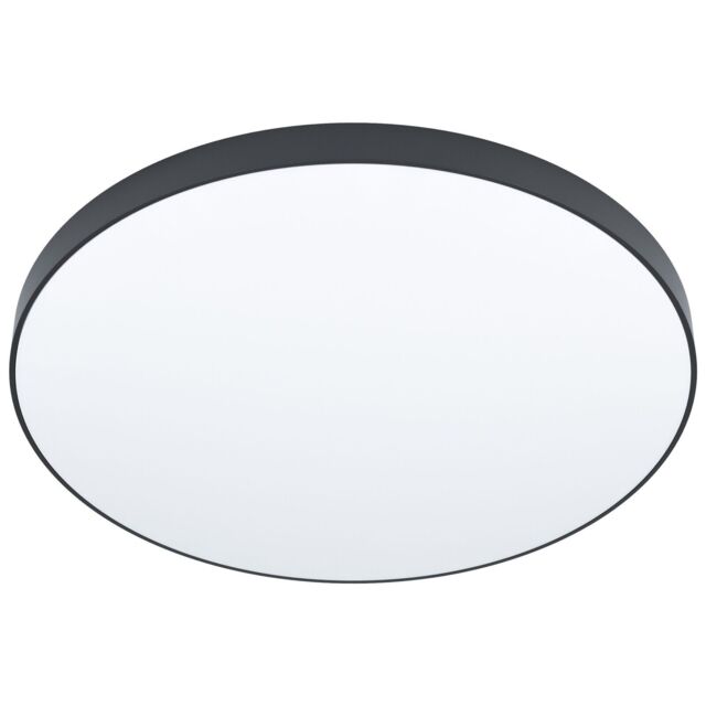 Loops Flush Ceiling Light Colour Black Shade White Plastic Bulb LED 36W Included - image 1