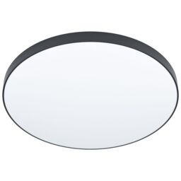 Loops Flush Ceiling Light Colour Black Shade White Plastic Bulb LED 36W Included - thumbnail 1