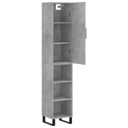 Berkfield Home Highboard Concrete Grey 34.5x34x180 cm Engineered Wood - thumbnail 4