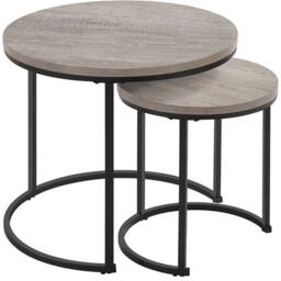 Kelvenix Nesting Coffee Tables Set of 2 in Grey - Size: 0.6m2