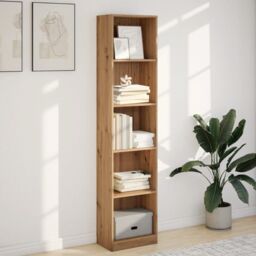 Berkfield Home Bookcase Artisian Oak 40x24x176 cm Engineered Wood in Brown - Size: 40 x 24 x 176 cm - thumbnail 3