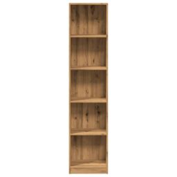 Berkfield Home Bookcase Artisian Oak 40x24x176 cm Engineered Wood in Brown - Size: 40 x 24 x 176 cm - thumbnail 4