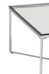 Orsina Contemporray Design Silver Finish Cross Base Coffee Table, Durable Constructed Coffee Table, Sleek Table - thumbnail 3