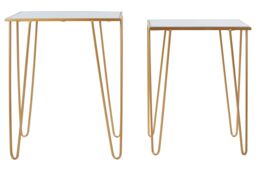 Orsina Set Of 2 Rectangular Side Tables, Luxe Small Tables, Accent Tables, Metallic Bedside Tables, Decorative Tables in Gold - thumbnail 1