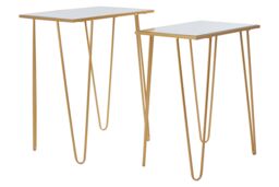 Orsina Set Of 2 Rectangular Side Tables, Luxe Small Tables, Accent Tables, Metallic Bedside Tables, Decorative Tables in Gold - thumbnail 2