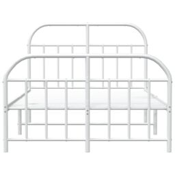 Berkfield Home Metal Bed Frame with Headboard & Footboard White 120x190 cm Small Double - thumbnail 6