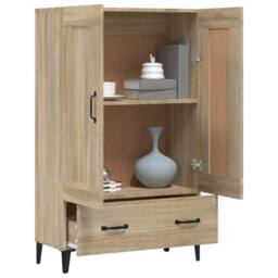 Berkfield Home Highboard Sonoma Oak 70x31x115 cm Engineered Wood in Brown - Size: 70 x 31 x 115 cm - thumbnail 4