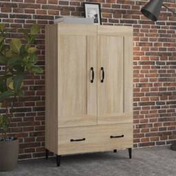 Berkfield Home Highboard Sonoma Oak 70x31x115 cm Engineered Wood in Brown - Size: 70 x 31 x 115 cm - thumbnail 1