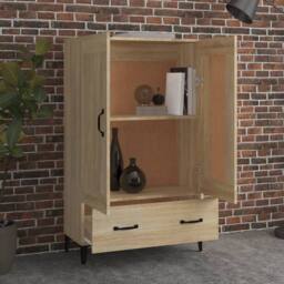 Berkfield Home Highboard Sonoma Oak 70x31x115 cm Engineered Wood in Brown - Size: 70 x 31 x 115 cm - thumbnail 3