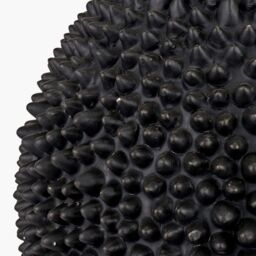 Ruma Black Ceramic Sea Urchin Table Lamp with White Handloom Cylinder Shade - thumbnail 4