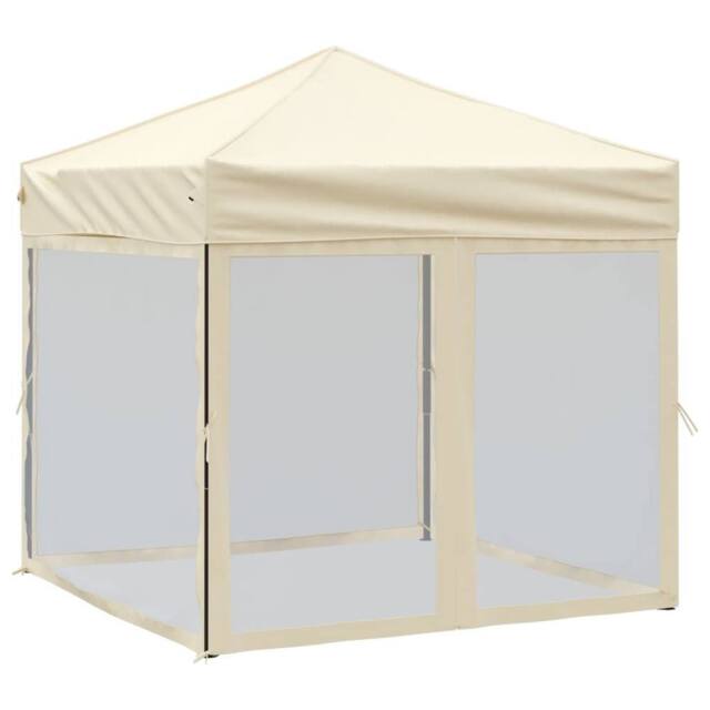Berkfield Home Folding Party Tent with Sidewalls Cream 2x2 m in Beige - image 1