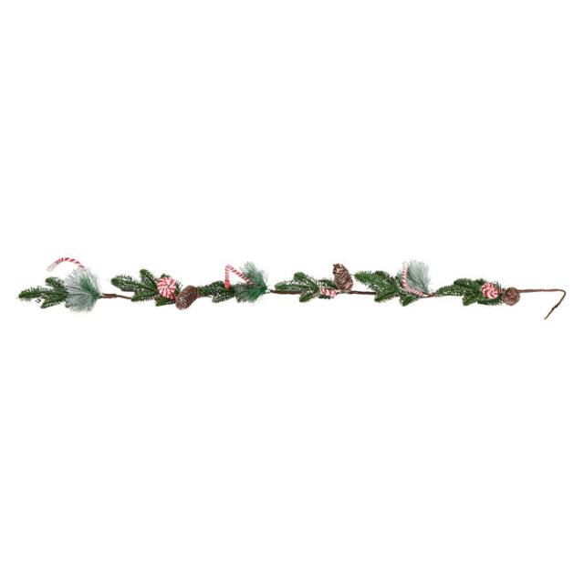 Samuel Alexander 1.3m Candy Swirls Garland with Frosted Pinecones & Candy Canes in Red - image 1