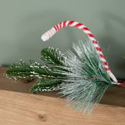 Samuel Alexander 1.3m Candy Swirls Garland with Frosted Pinecones & Candy Canes in Red - thumbnail 5
