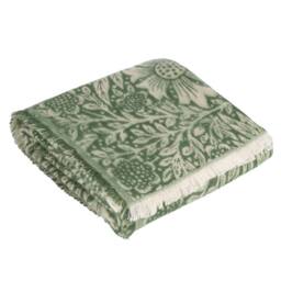 Morris & Co Marigold Jacquard Throw in Green - Size: 130 cm x 170 cm - thumbnail 8