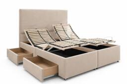 SOFT SNOOZE BEDS Divan Orthopaedic Mobility Bed with Mattress & Headboard Drawers in Dark Grey - Size: Double - thumbnail 6